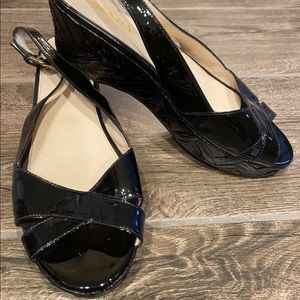 Prada black patent leather sze 9 slingback sandals